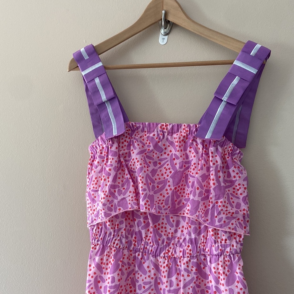 Tuckernuck Persifor- Pink & Lavender Ruffle Hem Midi Dress - Picture 10 of 13